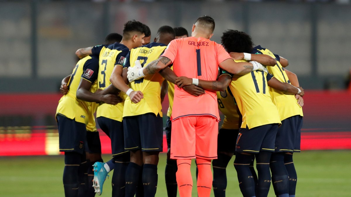 Fotografía de archivo de jugadores de Ecuador