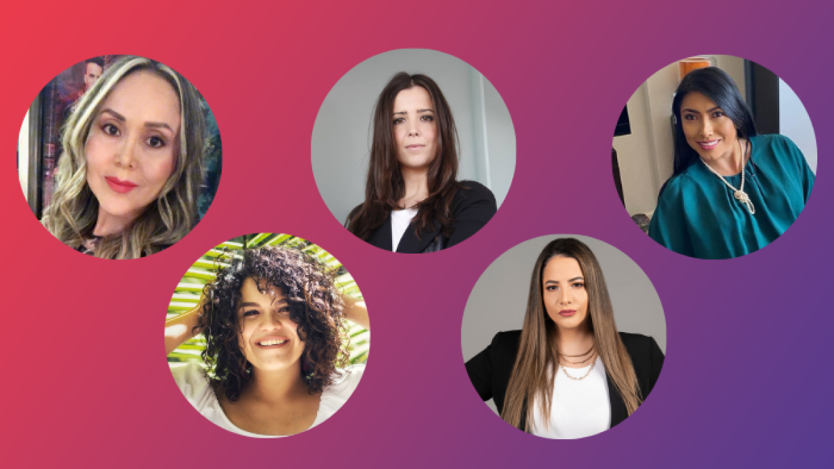 Paola Díaz, Carla Vera, Rocío Fuente, Giovanna Guarna y Gisella Heredia.