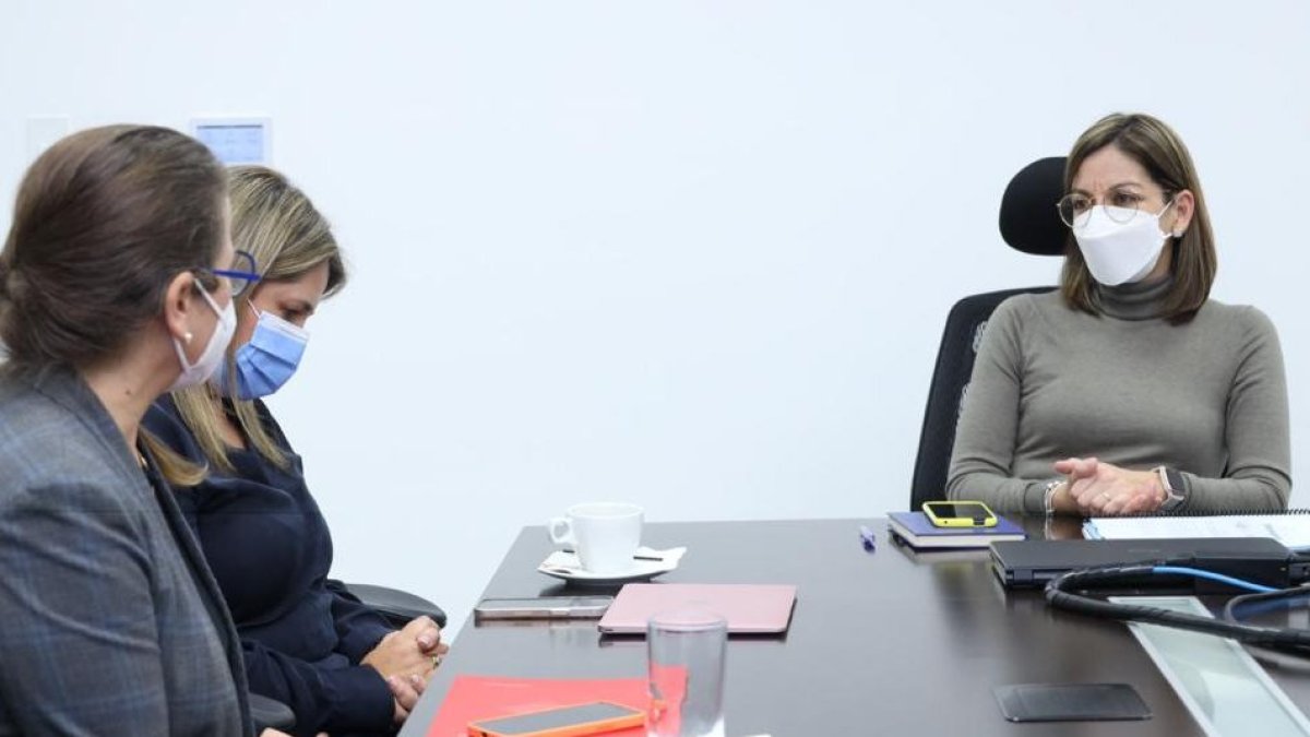 La ministra Garzón (der.)se reunió con representantes de hospitales y organizaciones involucradas en el proyecto.