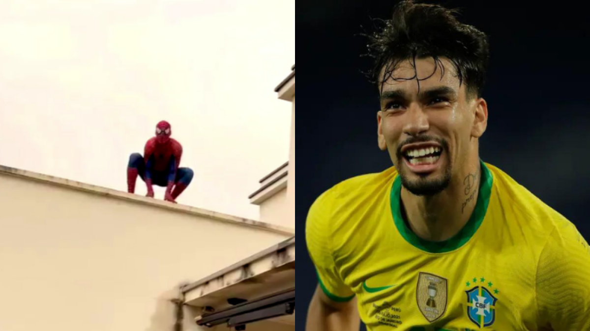 Con el traje calzado, el jugador brasileño dio saltos sobre los techos