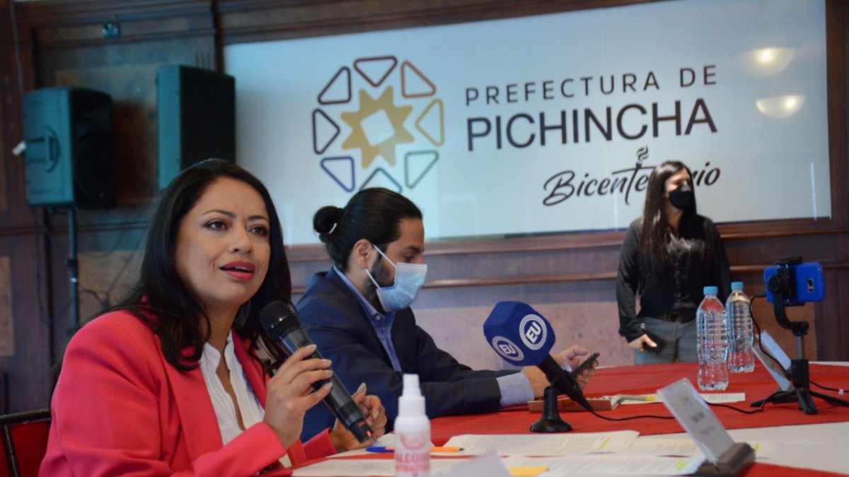 Mural. El pasado febrero, la prefecta Paola Pabón defendió el contrato para su amigo  Pabel Égüez.