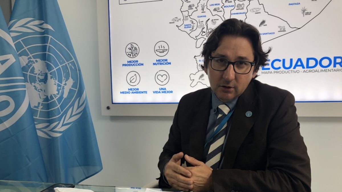 Agustín Zimmermann (argentino), representante de la FAO en Ecuador, ocupa el cargo desde julio de 2019.