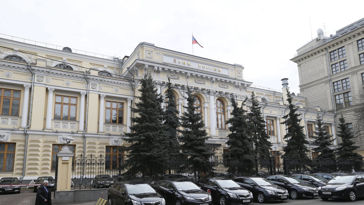 Vista exterior de la sede del Banco Central ruso en Moscú (Rusia)