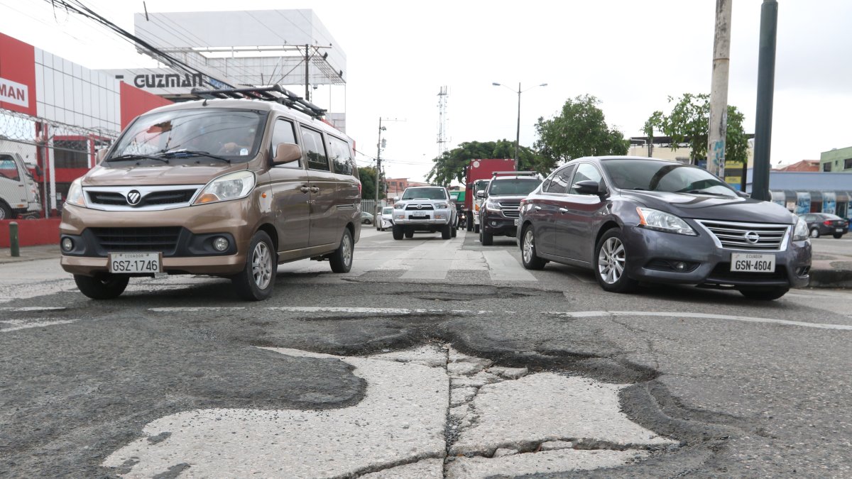 Tramos de la avenida Guillermo Pareja, principal de la ciudadela la Garzota, están deteriorados desde hace meses.