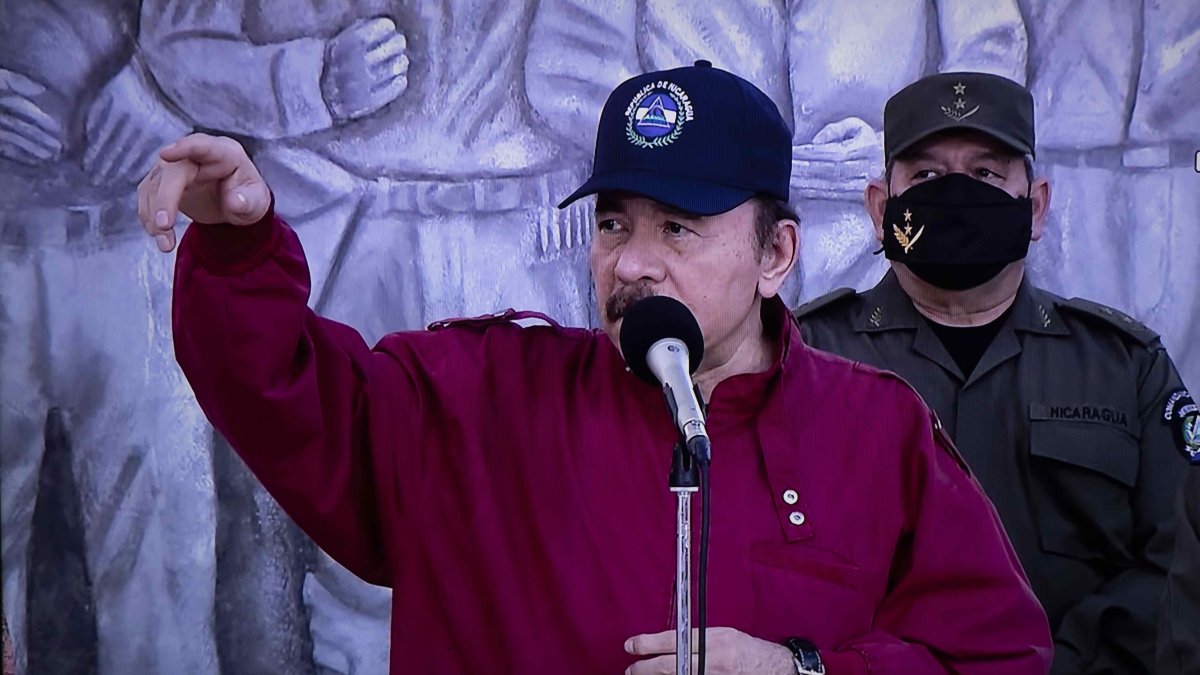 El presidente de Nicaragua Daniel Ortega durante el acto en homenaje al 88 aniversario del tránsito a la inmortalidad del General Augusto C. Sandino, en una fotografía de archivo.