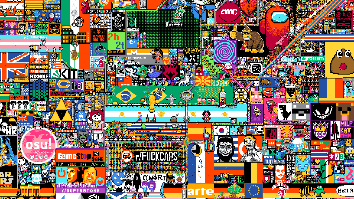 La fiebre del Reddit place se ha extendido a todo tipo de comunidades del mundo