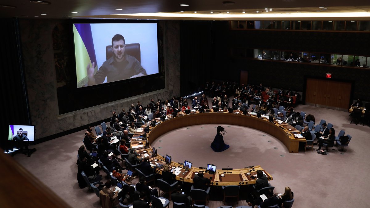 Zelenski expone ante el Consejo de Seguridad de la ONU.