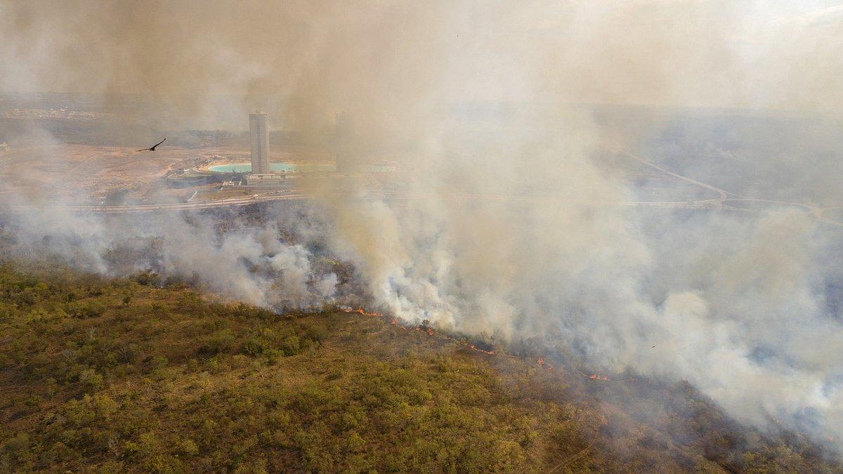 Fotografía de archivo de un incendio forestal en las cercanías de la ciudad de Cuiabá en el estado de Mato Grosso (Brasil).