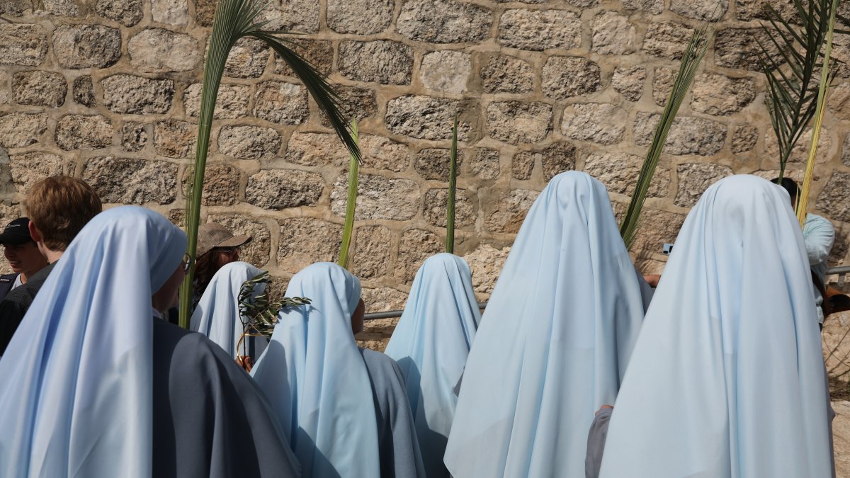 Los peregrinos aportaron hoy un clima festivo y colorido