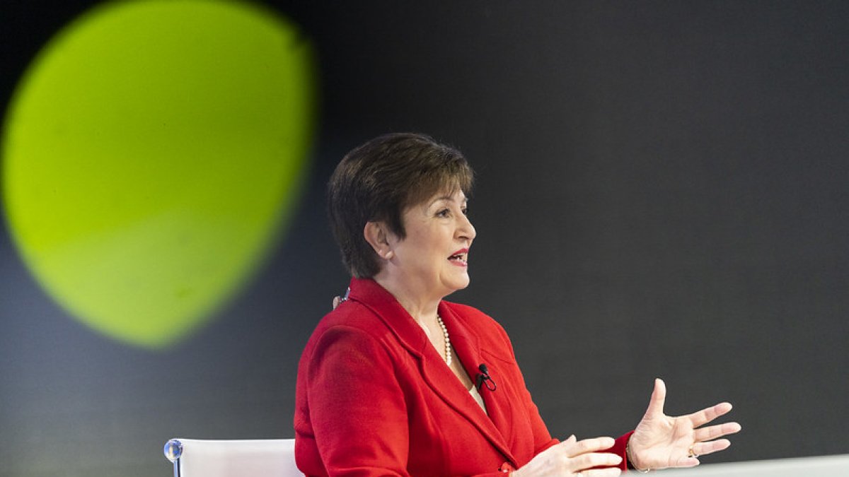 La titular del FMI, Kristalina Georgieva, se reunión con el presidente Guillermo Lasso este 11 de abril de 2022 de manera virtual.