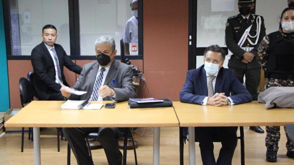 Pablo Celi (d) en la audiencia realizada este martes en la Corte Nacional de Justicia.