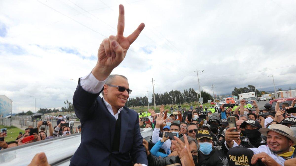 Cotopaxi. Jorge Glas se mostró lleno de vigor a su salida de la cárcel en donde cumplía sentencias por corrupción.