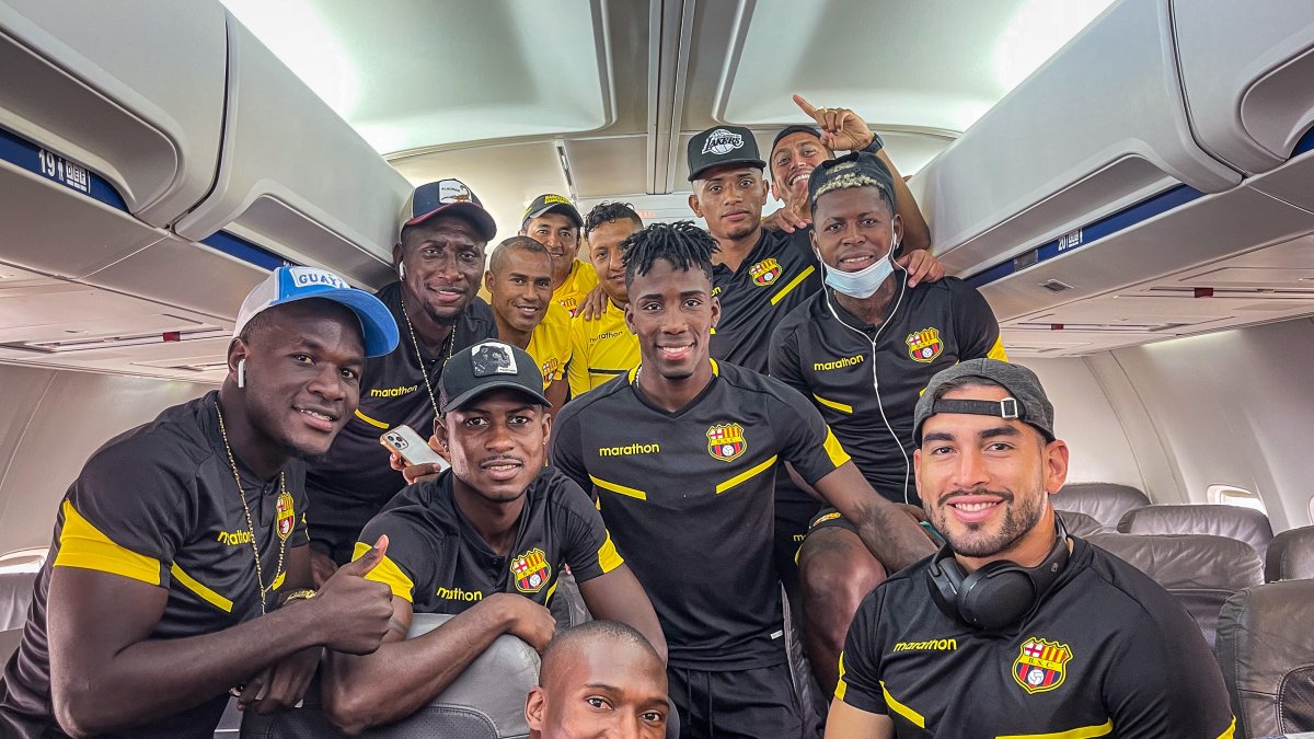 El equipo de Barcelona en su viaje hasta Argentina.