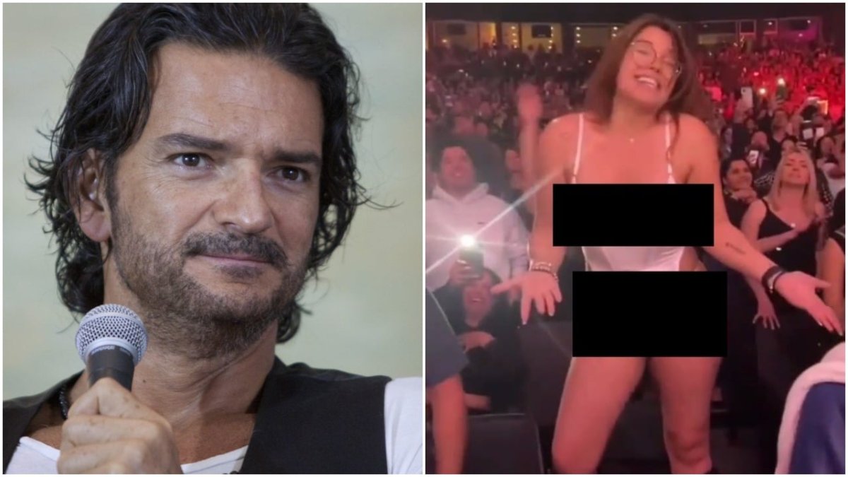 Ricardo Arjona y su fan enamorada que quedó en ropa interior.