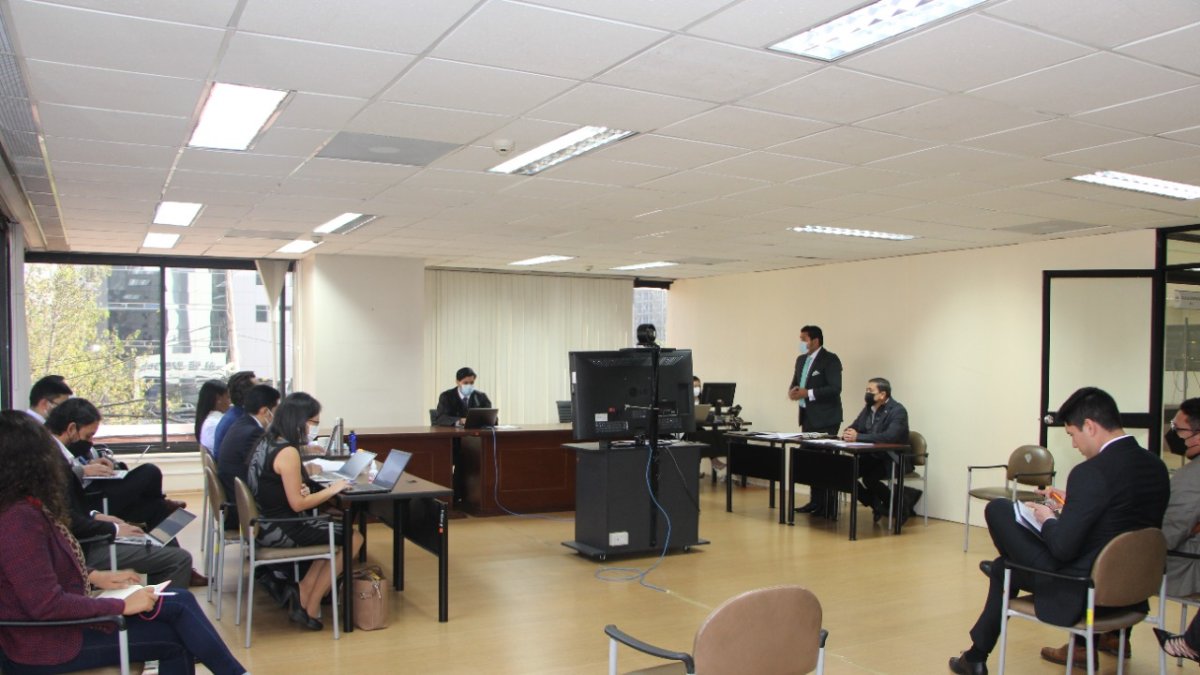 Audiencia. En la Corte Nacional se desarrolló la audiencia para revisar la medida cautelar impuesta a Patricio Mejía, en el caso Dhruv.