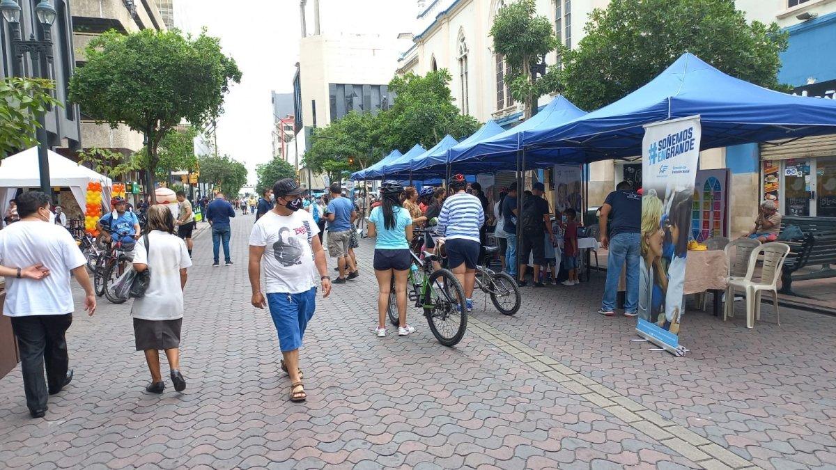 Actividad. La principal arteria nuevamente se peatonalizó.