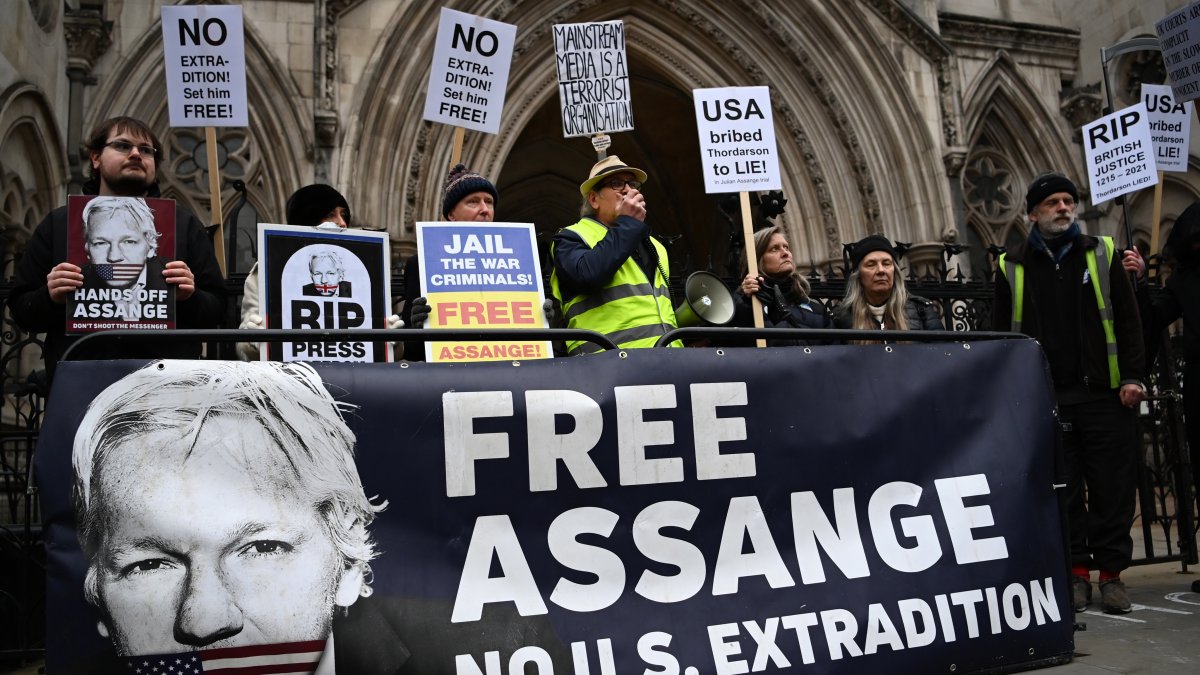 Protesta contra la extradición de Assange en Londres, en foto de archivo