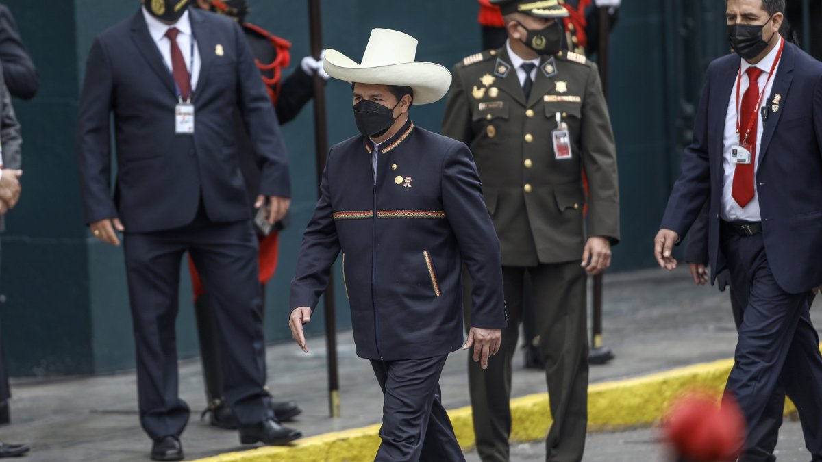 Lima. El presidente Pedro Castillo, el 28 de julio de 2021, cuando asumió la dirección del Gobierno peruano.