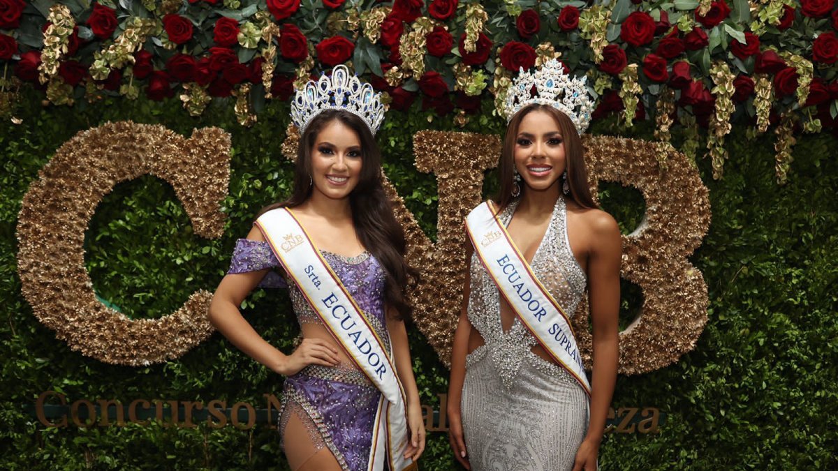 Annie Zambrano acompañada de Valery Carabalí, quien obtuvo el título de Miss Supranational, el día de la elección.