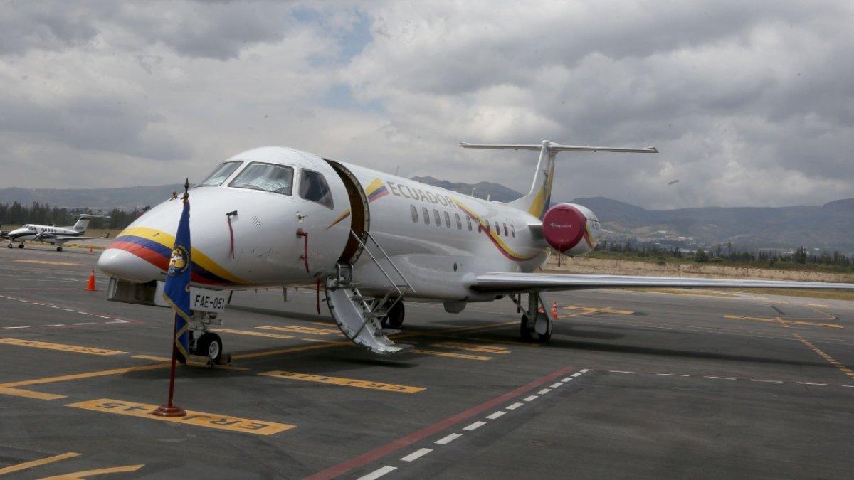 Aeronave. El avión Legacy permanecía en un hangar del aeropuerto Mariscal Sucre de Tababela, en Quito.