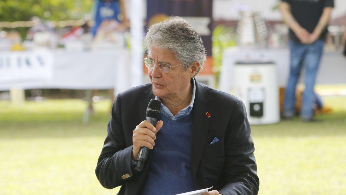 El presidente Guillermo Lasso en un acto el 16 de abril.