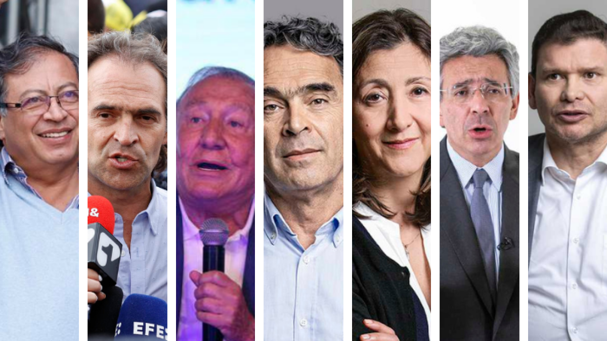 Los candidatos son Gustavo Petro, Federico 'Fico' Gutiérrez, Rodolfo Hernández, Sergio Fajardo, Ingrid Betancourt, Enrique Gómez y John Milton Rodríguez.