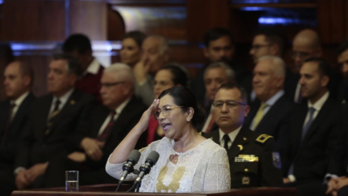 Intervención de la presidenta de la asamblea Guadalupe Llori.
