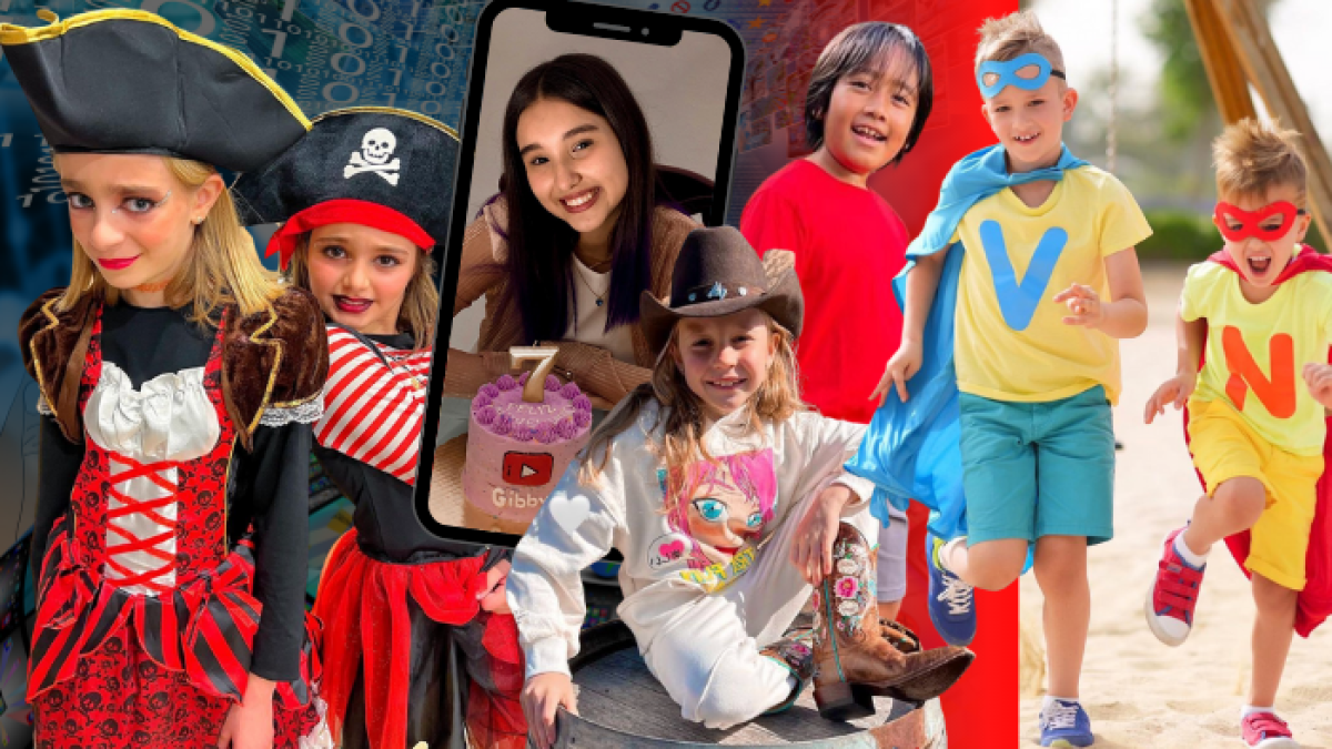 Varios niños que se dedican a crear contenido para Youtube