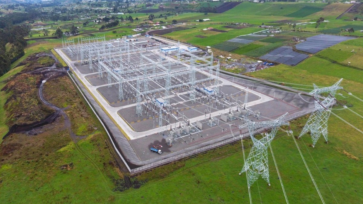 Toma panorámica de la Subestación Tisaleo, en Ambato.