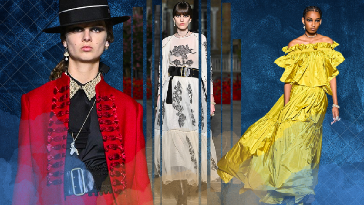 Bordados, encajes, sombreros y color durante la pasarela