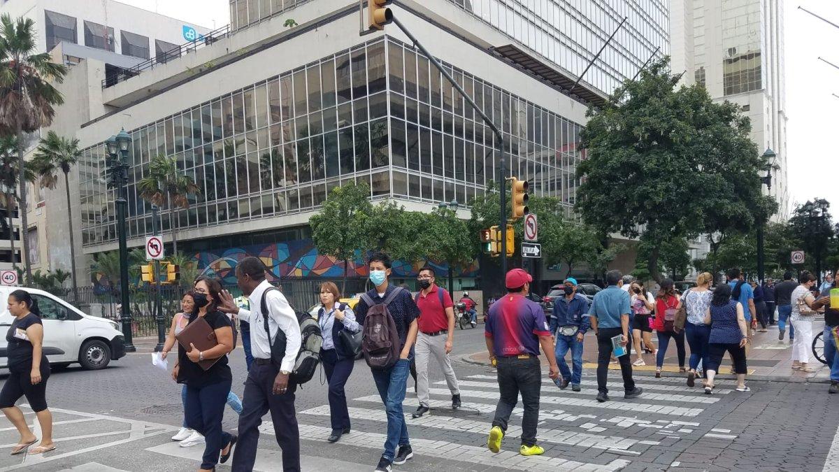 Actividad normal en el centro de Guayaquil, este lunes 27 de junio, en el decimoquinto día del paro nacional convocado por la Conaie