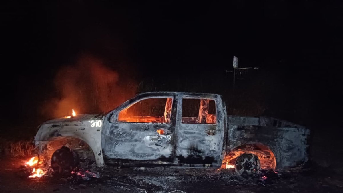 Incineración. Durante los enfrentamientos en Shushufindi un vehículo de Petroecuador fue incinerado.