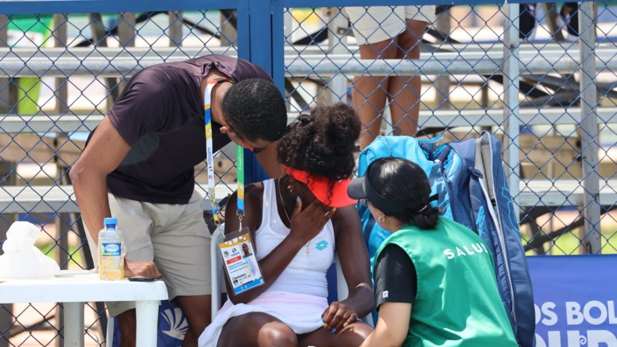 La tenista ecuatoriana Mell Reasco tras su accidente.