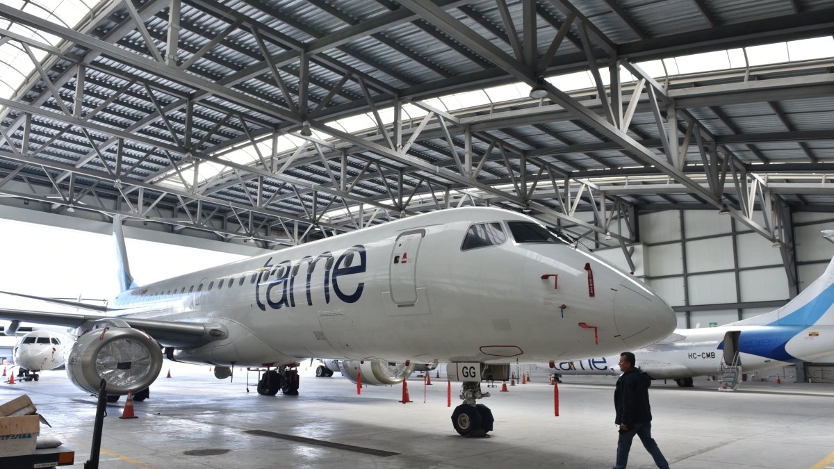 Proceso. Los aviones de Tame que se busca vender se encuentran en su hangar, en el Aeropuerto de Quito.