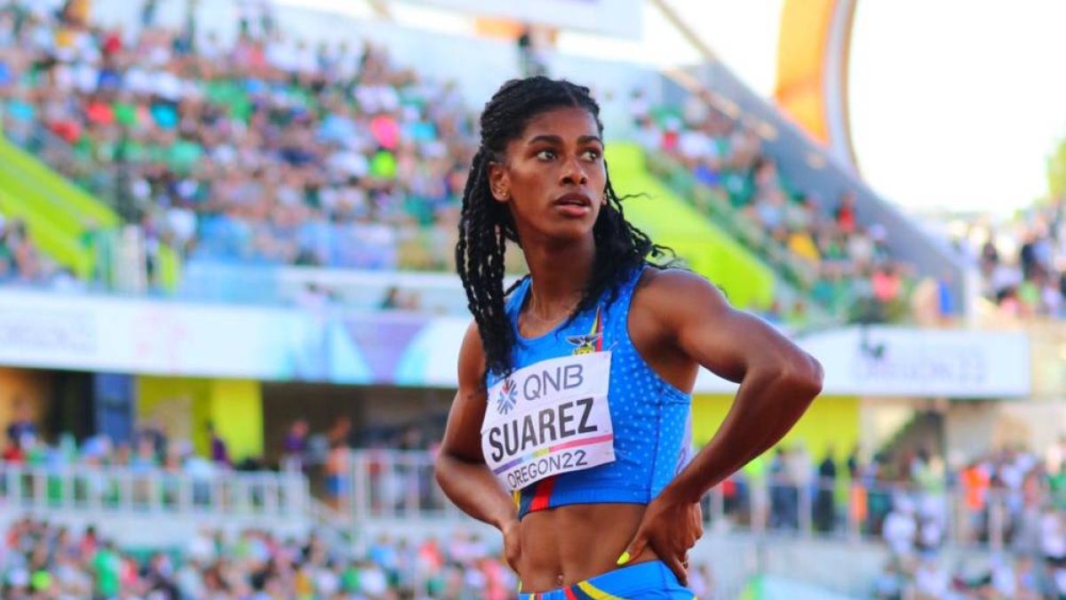 Anahí Suárez, de 21 años, dio pelea a las mejores velocistas del mundo en la competencia de 200 metros.