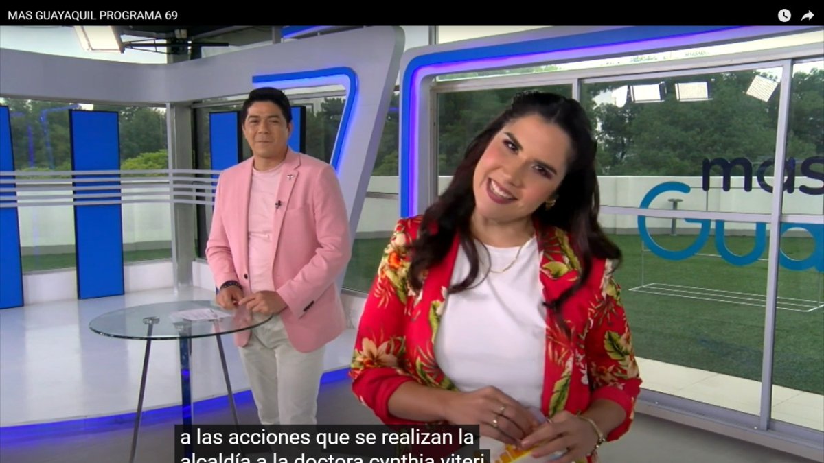 Captura. Más Guayaquil, el programa donde todo es “gracias a la doctora Viteri”, busca informar a la ciudadanía.