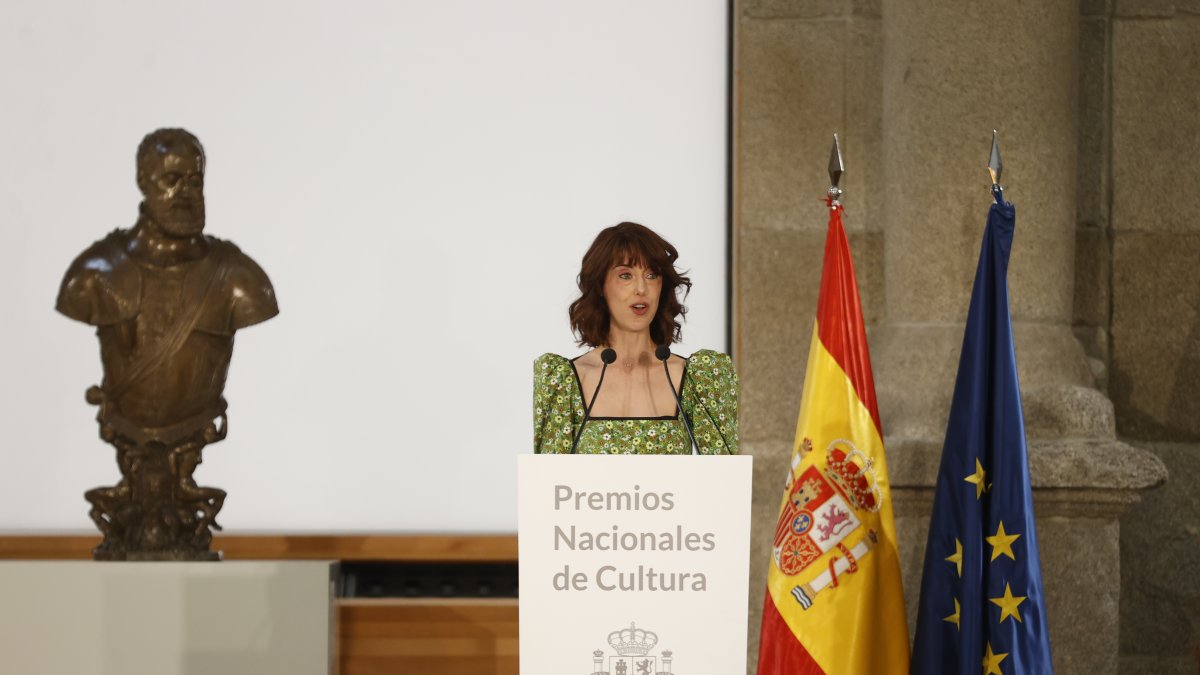 La escritora Irene Vallejo, Premio Nacional de Ensayo, durante la Entrega de los Premios Nacionales de Cultura 2020, efectuada el miércoles 13 de julio de 2022 en el Museo del Prado en Madrid.