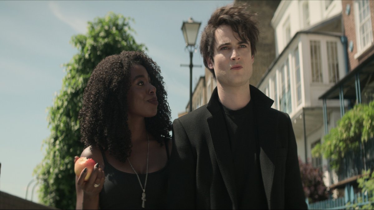 The Sandman. (L to R) Kirby Howell-Baptiste as Death, Tom Sturridge as Dream in episode 106 of The Sandman. Cr. Courtesy Of Netflix © 2022