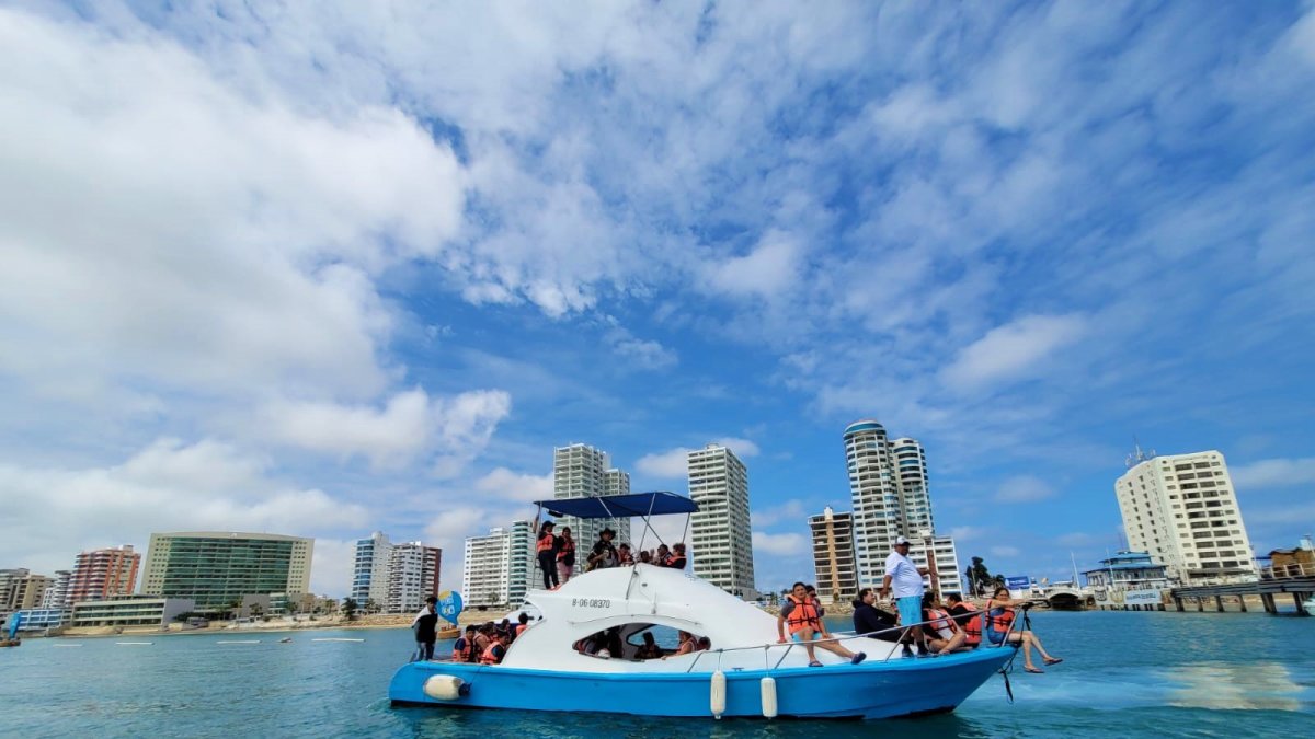 Diversión. Familias enteras dedican sus fines de semana a ver a los cetáceos en medio del mar.