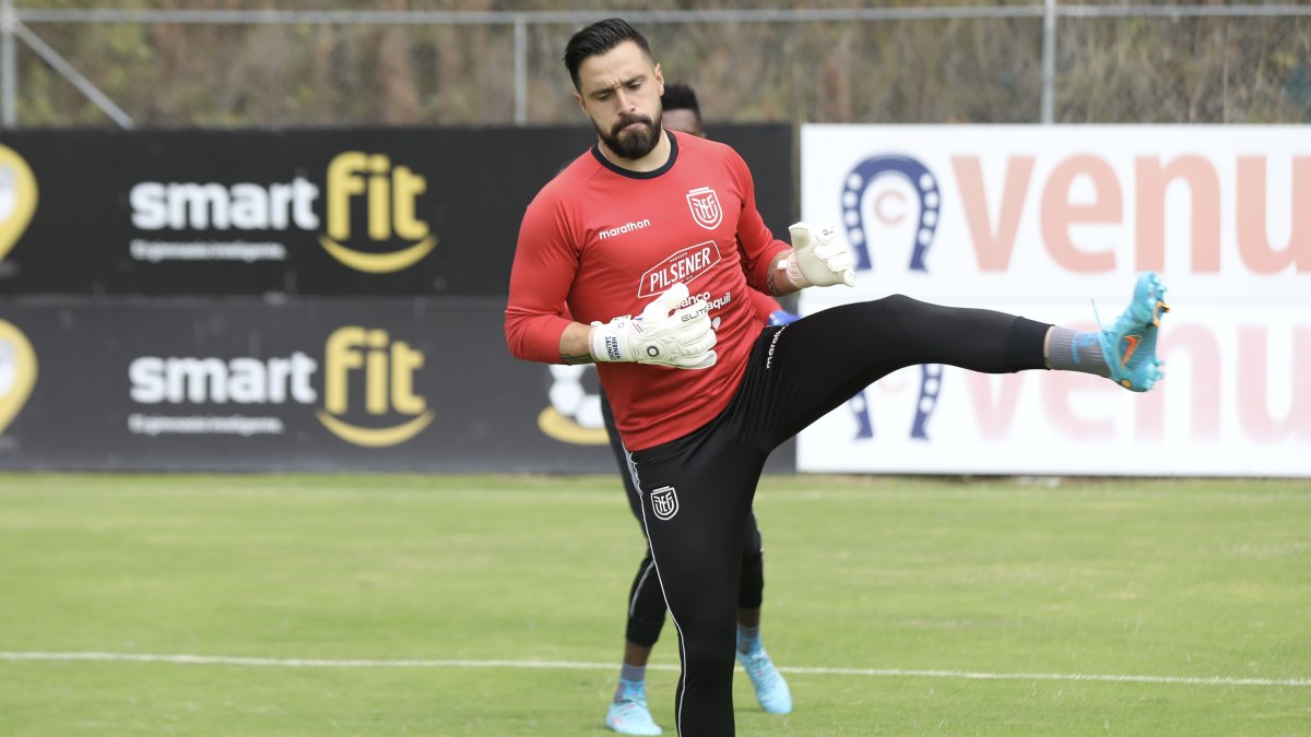 Hernán Galíndez, durante el microciclo de la selección ecuatoriana.