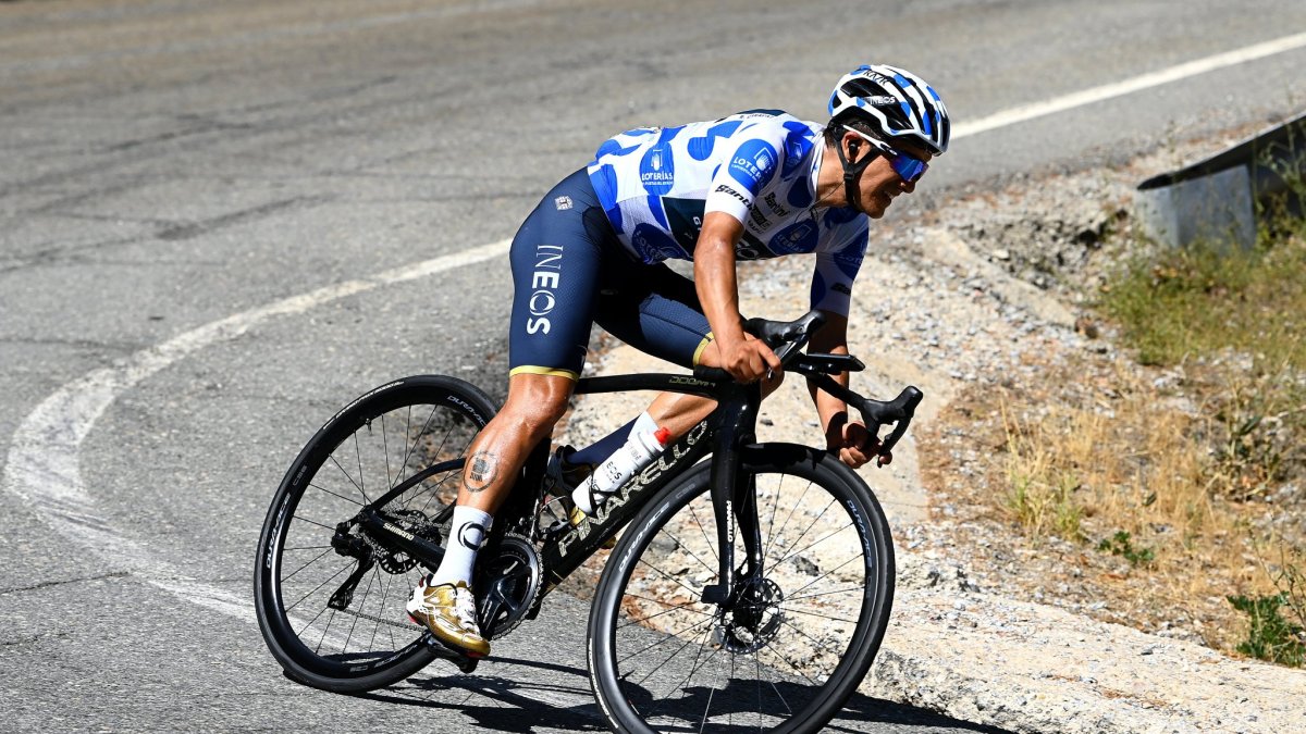 Richard Carapaz en la competencia de hoy.