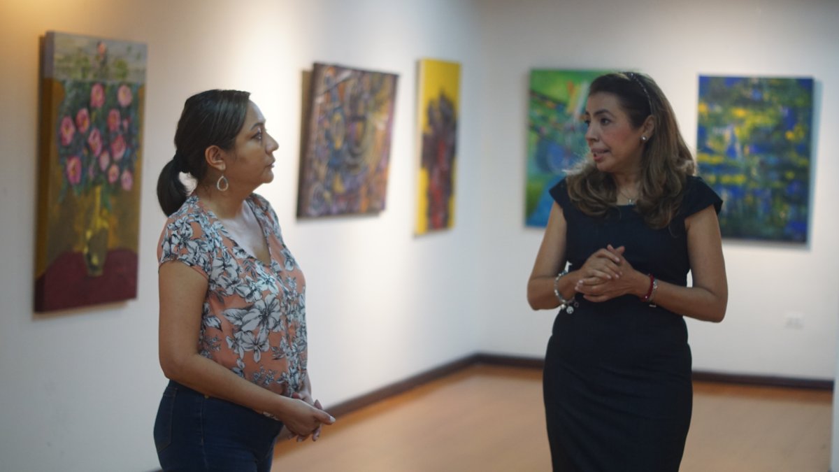 Presentación. Martha Rizzo (izq.), presidenta de la CCNG, y Gisella Peña hablan del relanzamiento del Salón.