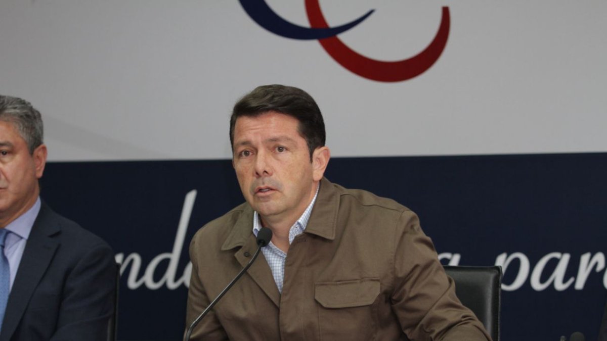 El ministro de Gobierno, Francisco Jiménez, en una actividad del Consejo de la Judicatura.