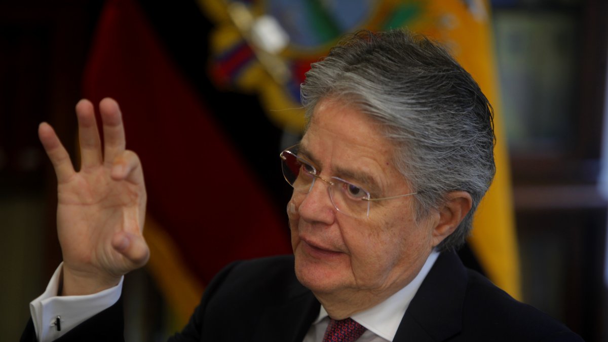 El presidente de Ecuador, Guillermo Lasso, fue registrado este lunes, 19 de septiembre, durante una entrevista con Efe, en Nueva York.