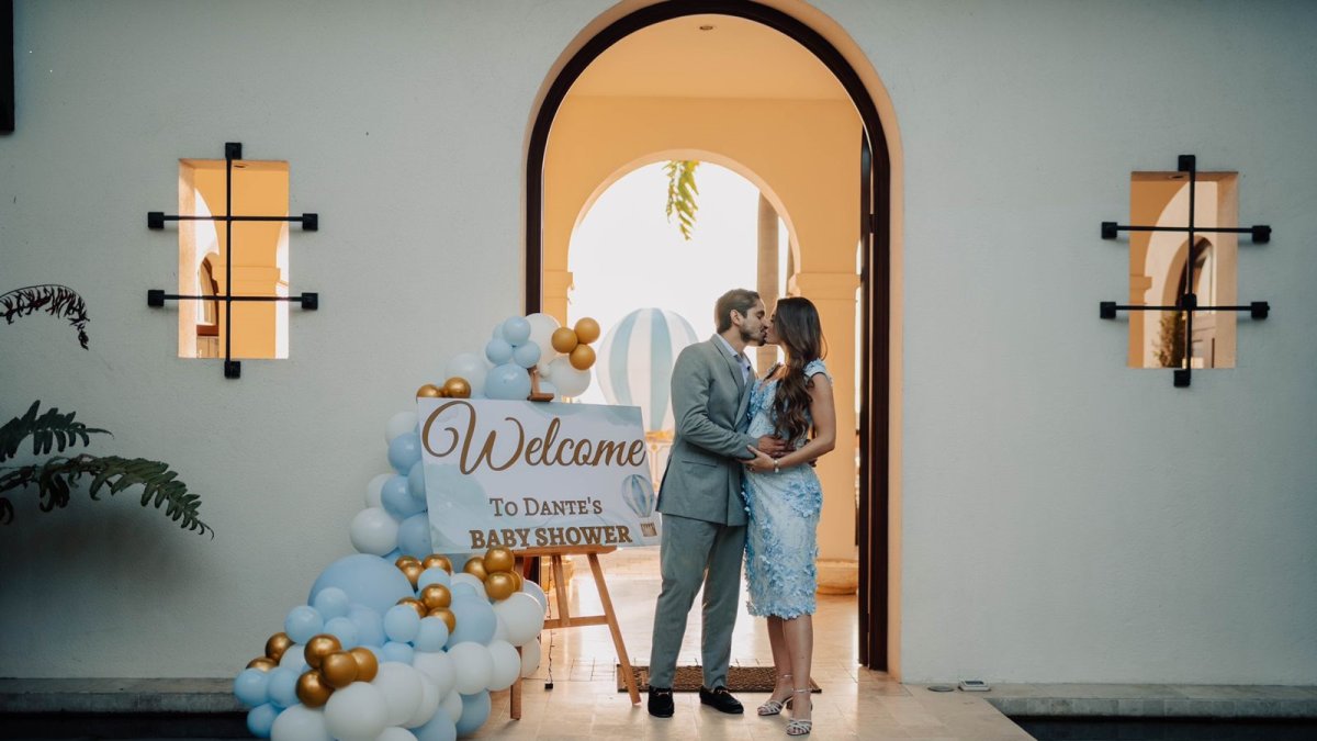 La exreina de belleza con su esposo Nelson.