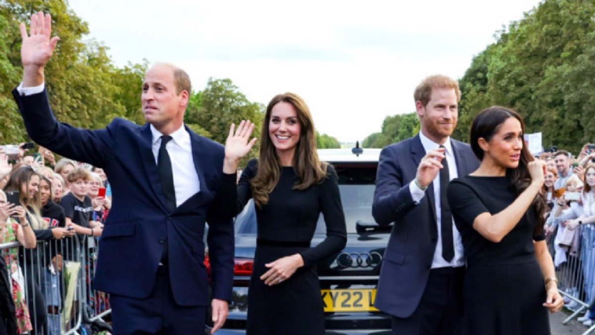 Guillermo, Kate Middleton, Harry y Meghan.