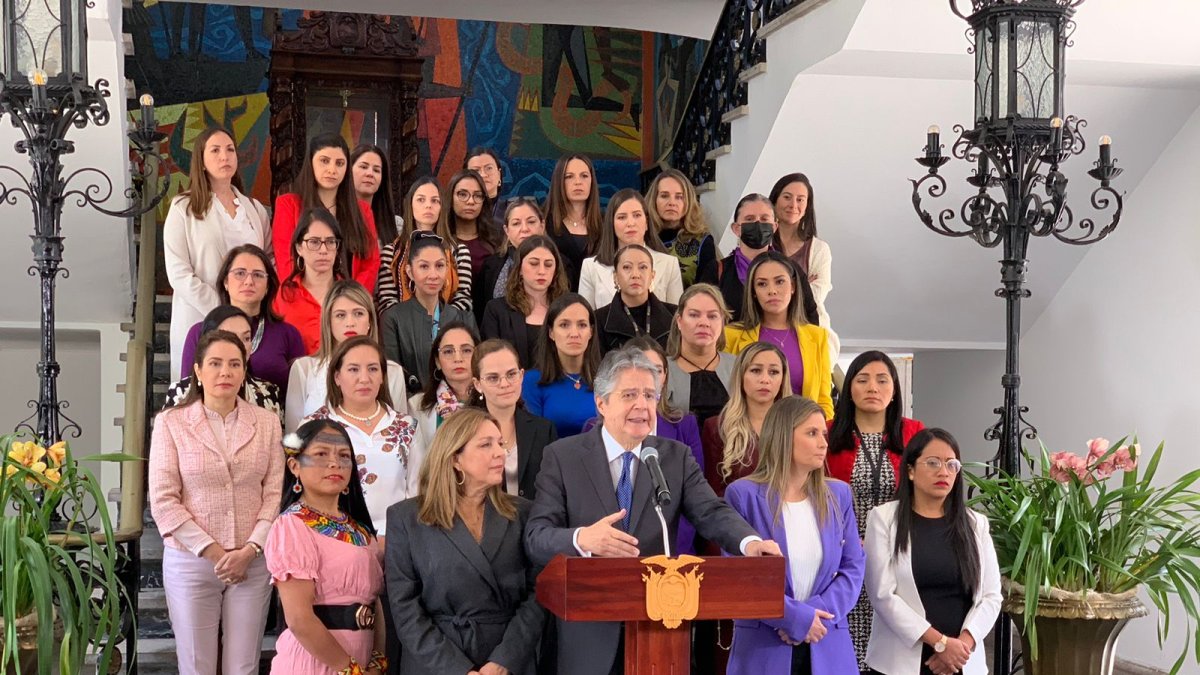 Conferencia de prensa de Guillermo Lasso en el Palacio de Carondelet.