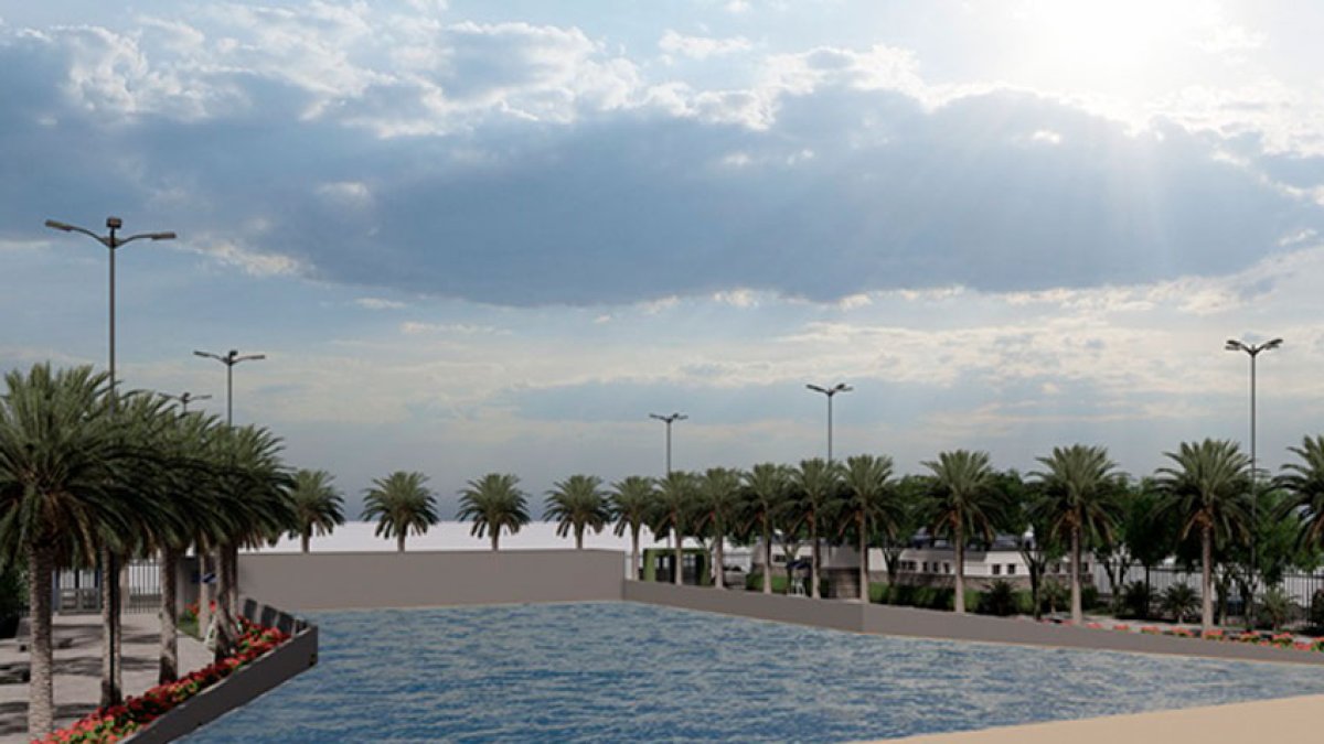 Obra. La piscina se encuentra en el Batallón del Suburbio.