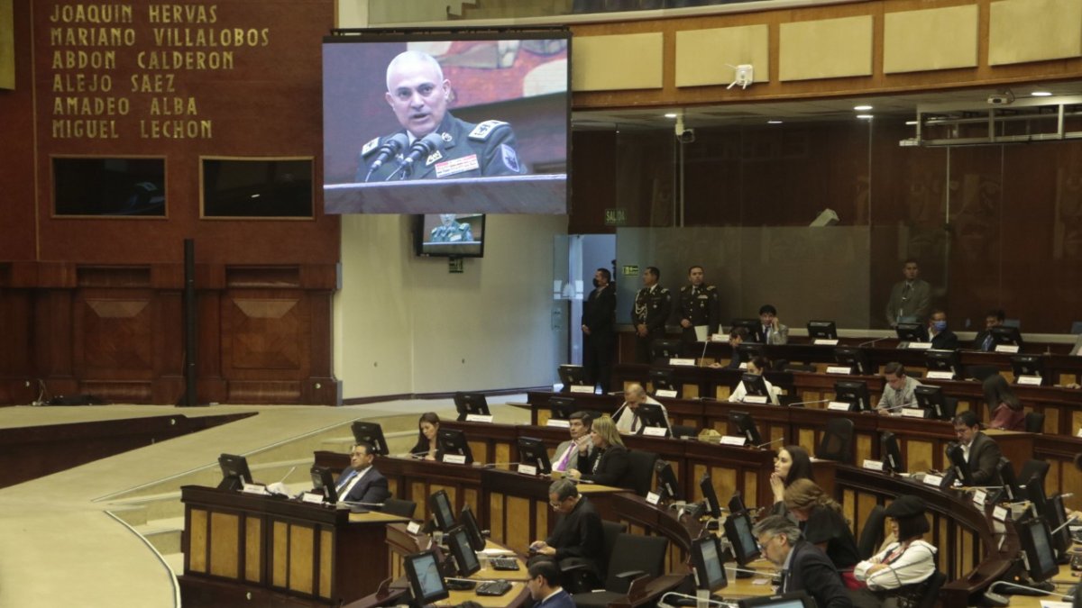 Comparecencia. El comandante general de la Policía, Fausto Salinas, pidió reformas al Código Orgánico de Entidades de Seguridad y Orden Público.