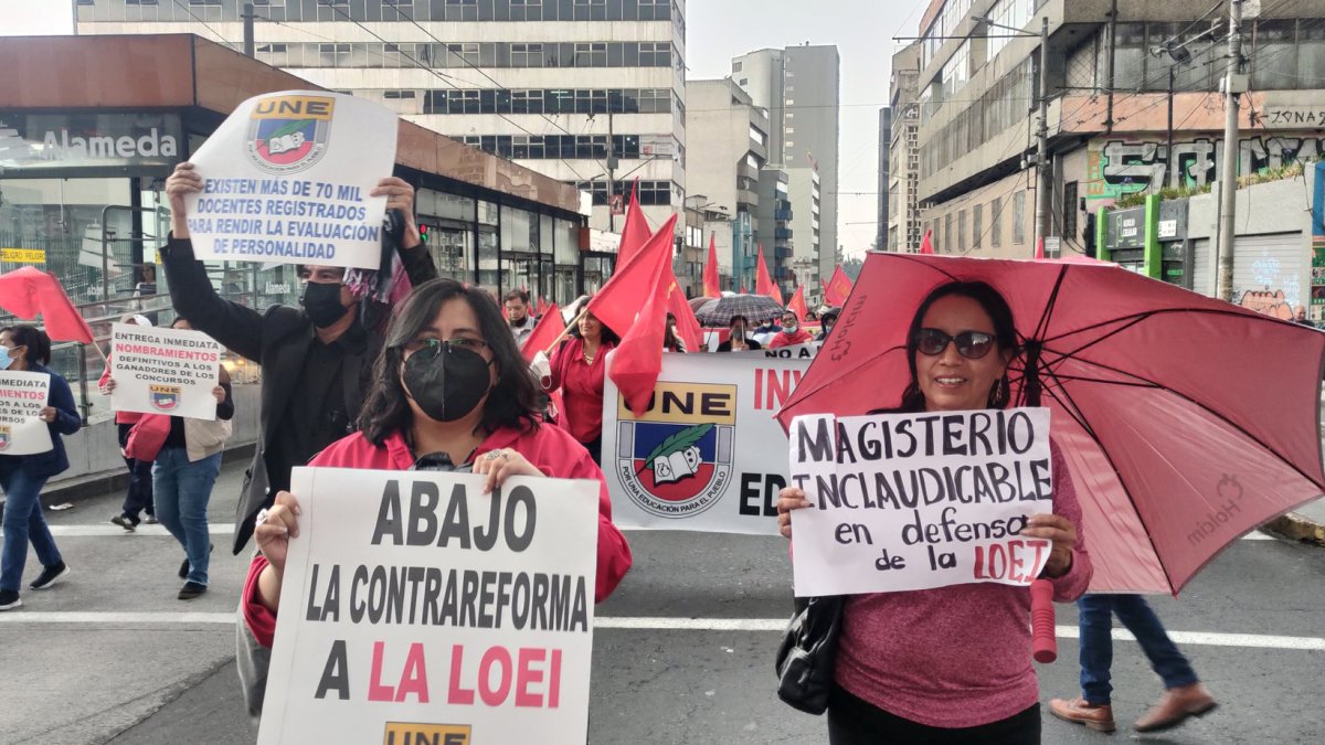 Acciones. El 28 de septiembre de 2022, la UNE ya se movilizó para presentar su propuesta al Gobierno de Lasso.